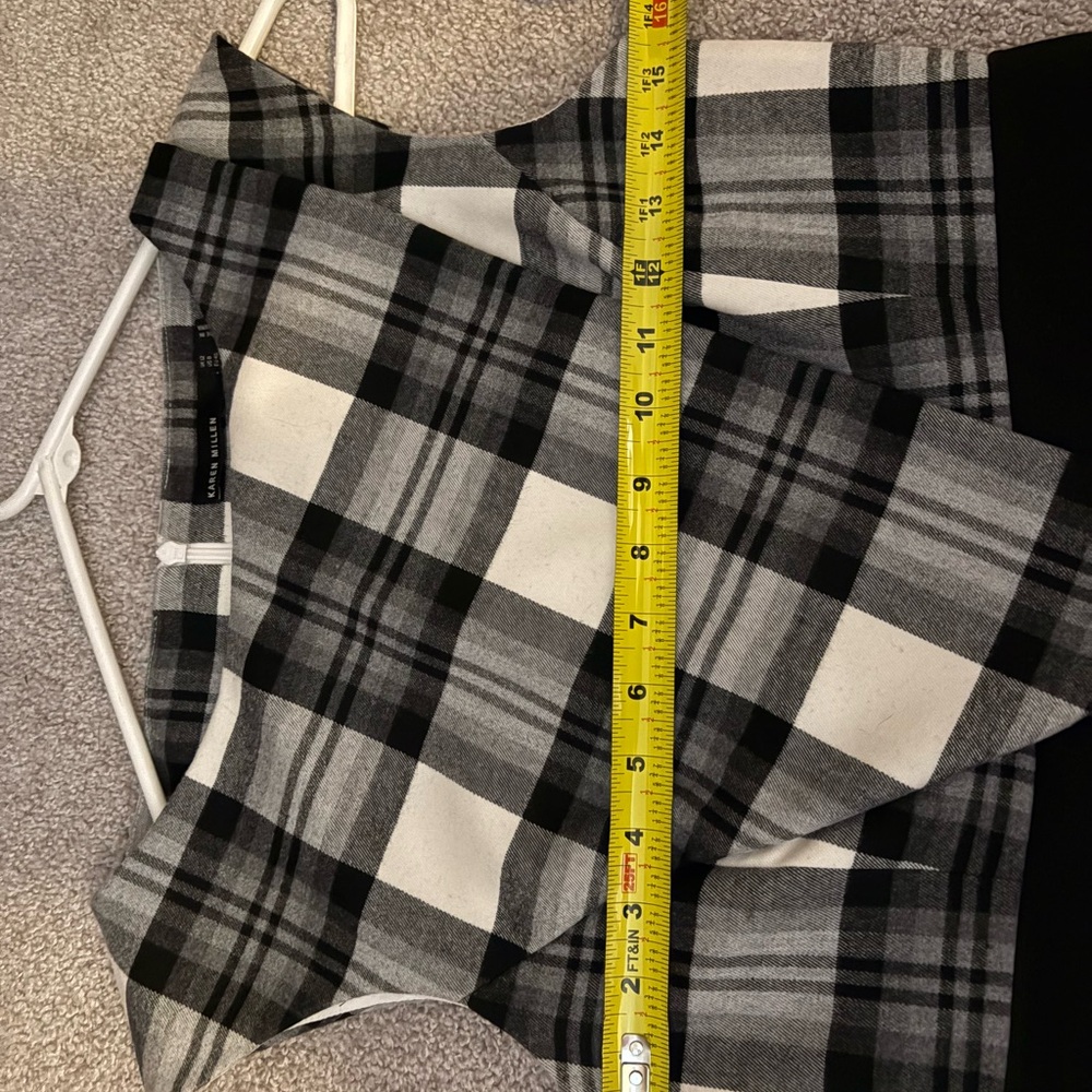 Black & White Plaid Sheath Dress with Waist Detail Karen Millen - Picture 12 of 14